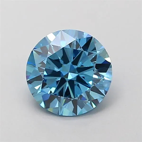 1.00ct Round Lab Grown Diamond (Colour Fancy Vivid Blue, Clarity VS1, Cut EX, IGI Certified)