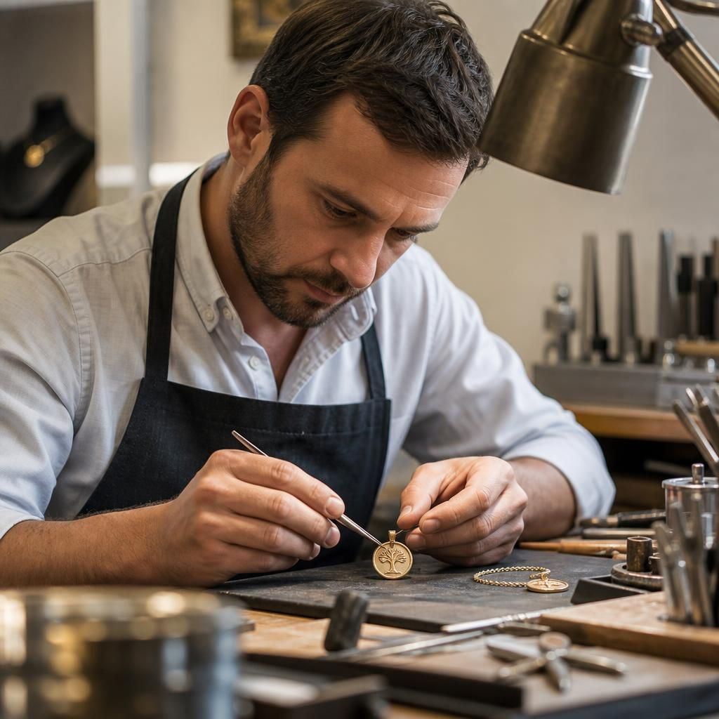 What materials are used in making gold pendants and how are they sourced at Steven Charles Quance? — Steven Charles Quance, Birmingham Jewellery Quarter