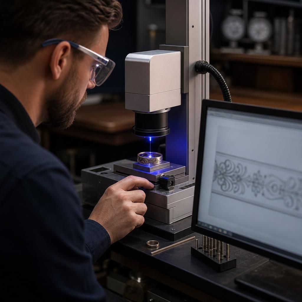 Specialist Techniques in Laser Engraving Jewellery — Steven Charles Quance, Birmingham Jewellery Quarter