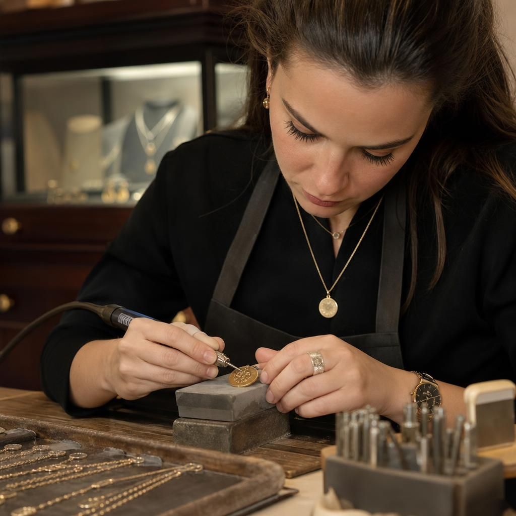 What considerations should be taken when choosing an engraving style for a personalised necklace? — Steven Charles Quance, Birmingham Jewellery Quarter