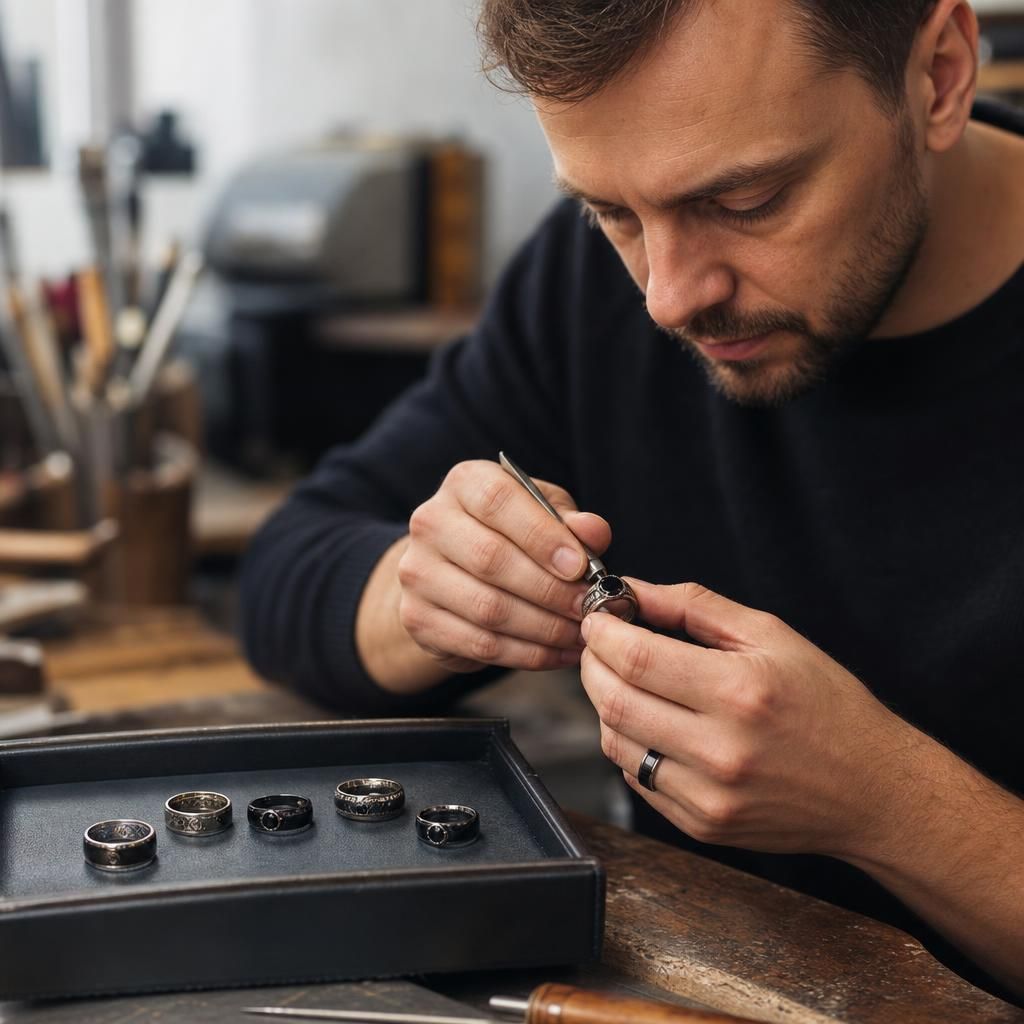 Why Choose Our Titanium, Platinum & Black Stone Rings — Steven Charles Quance, Birmingham Jewellery Quarter