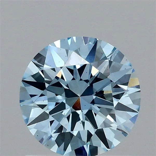 1.05ct Round Lab Grown Diamond (Colour Fancy Vivid Blue, Clarity VS2, Cut EX, IGI Certified)