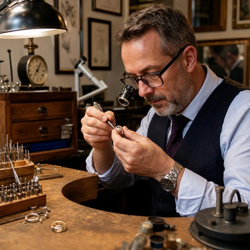 Luxury watch repair in progress