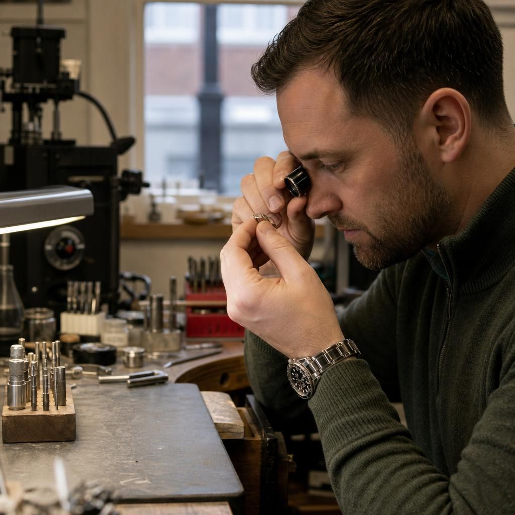Artisan selecting ethically sourced materials