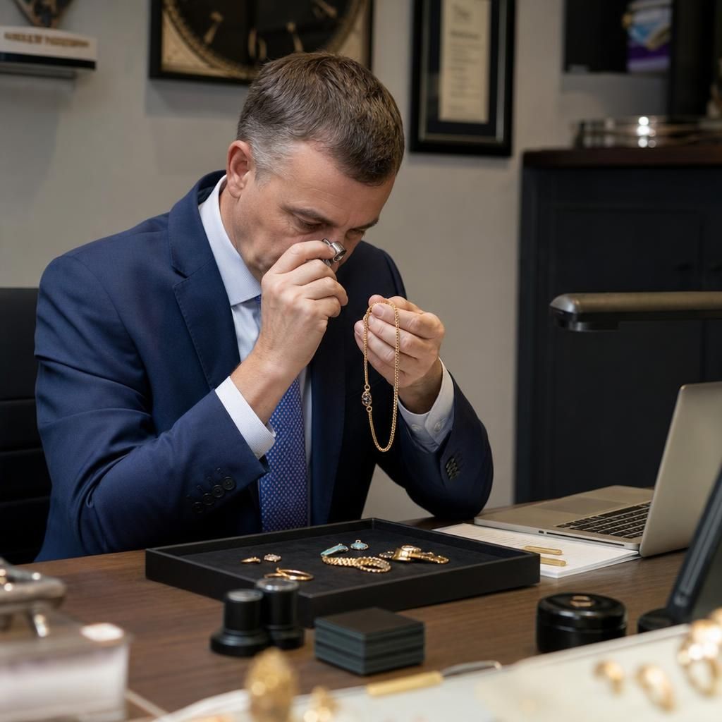 Customer with a jewellery certificate