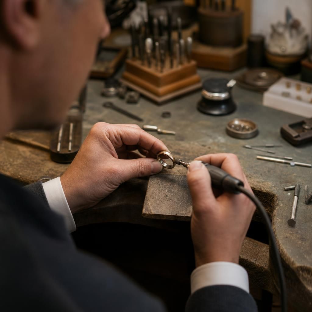 Unique wedding ring design preserved after resizing