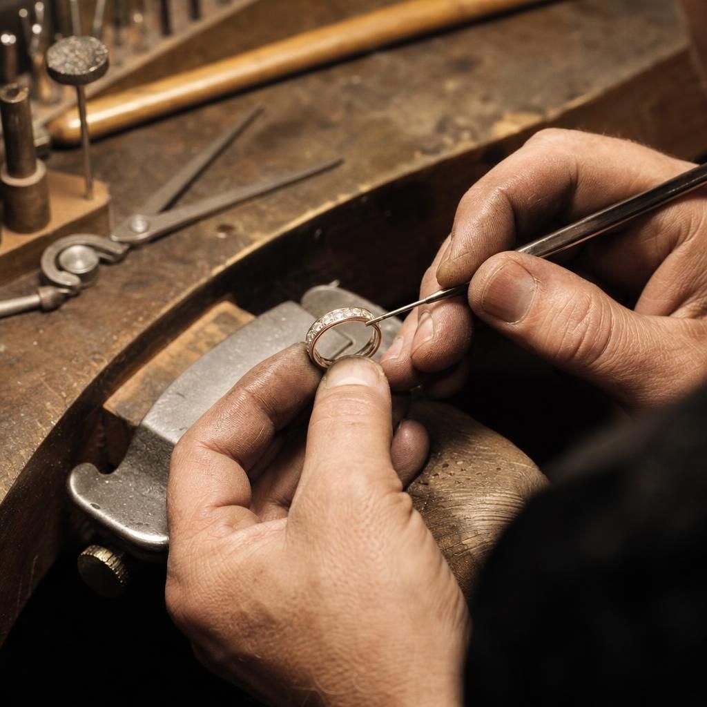 White gold ring resized with precision
