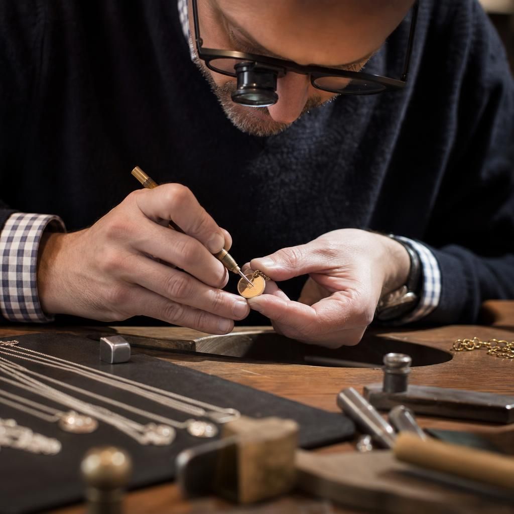 Different metal types used in necklaces