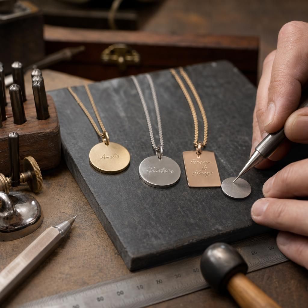 Layered necklaces with engravings